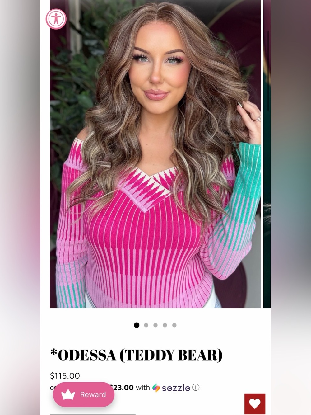 Long wavy Odessa Teddy bear Wig by CSC (Chelsea Smith Cosmetics)